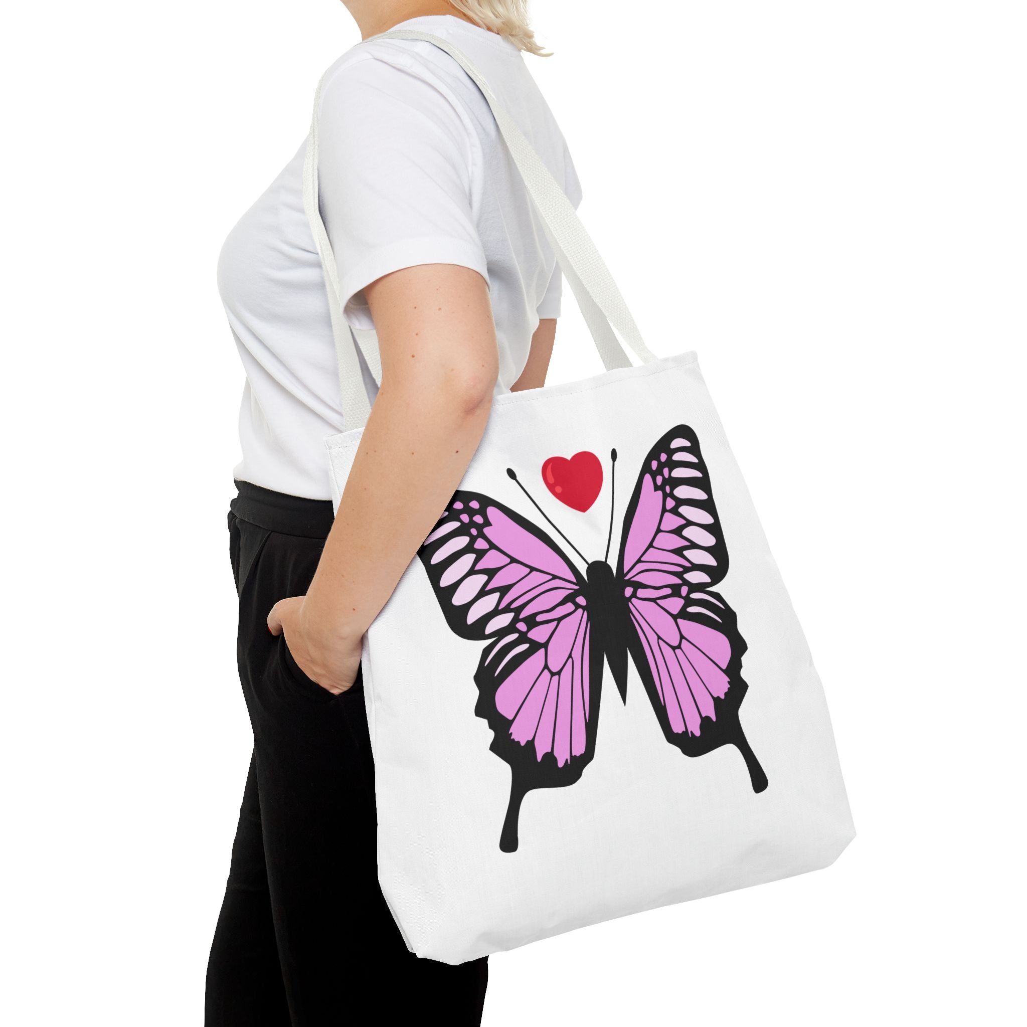Pink Butterfly Tote Bag - Feminine Floral Design