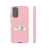 Kawaii Cat Rainbow Tough Cases, Cute Kitty Phone Cover, Protective Phone Case, Adorable Cat Lover Gift, Fun Rainbow Cat Phone Accessories