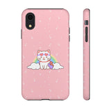 Kawaii Cat Rainbow Tough Cases, Cute Kitty Phone Cover, Protective Phone Case, Adorable Cat Lover Gift, Fun Rainbow Cat Phone Accessories