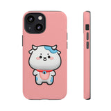 Kawaii Cow Tough Cases - Cute Animal Phone Cover for iPhone Galaxy Pixel, Cow Lover Gift, Animal Print Phone Case, Protective Smartphone