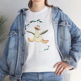 Funny Crazy Duck Unisex Heavy Cotton Tee, Novelty Shirt, Graphic Tee, Gift for Animal Lovers, Quirky Duck Design