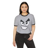Sinister Smirk Ringer Tee - Evil Grin Goth T-Shirt