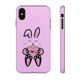 Rabbit With I Love You Heart iPhone Tough Cases, Bunny Phone Cover, Animal Lover Gift, Protective Case, Cute Rabbit Design