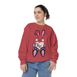 Kawaii Rabbit Face Unisex Sweatshirt, Self Love Club, Cute Jumper, Pastel Bunny Shirt, Cozy Pullover, Gift for Rabbit Lovers