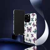 Butterfly Pattern White Background Tough Cases