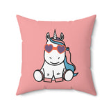 Kawaii Unicorn Spun Polyester Square Pillow