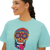 Sugar Skull Boxy Tee - Day of the Dead Women's Shirt