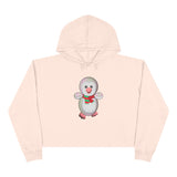 Kawaii Penguin Crop Hoodie, Cute Animal Lover Gift, Cozy Winter Top, Japanese Style Sweatshirt, Adorable Graphic Jumper