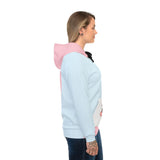 Kawaii Cow Pink and Blue Athletic Hoodie - Cute Anime Animal Pullover, Colorful Cow Sweatshirt, Japanese Style Jumper, Pastel Kawaii Hoodie,