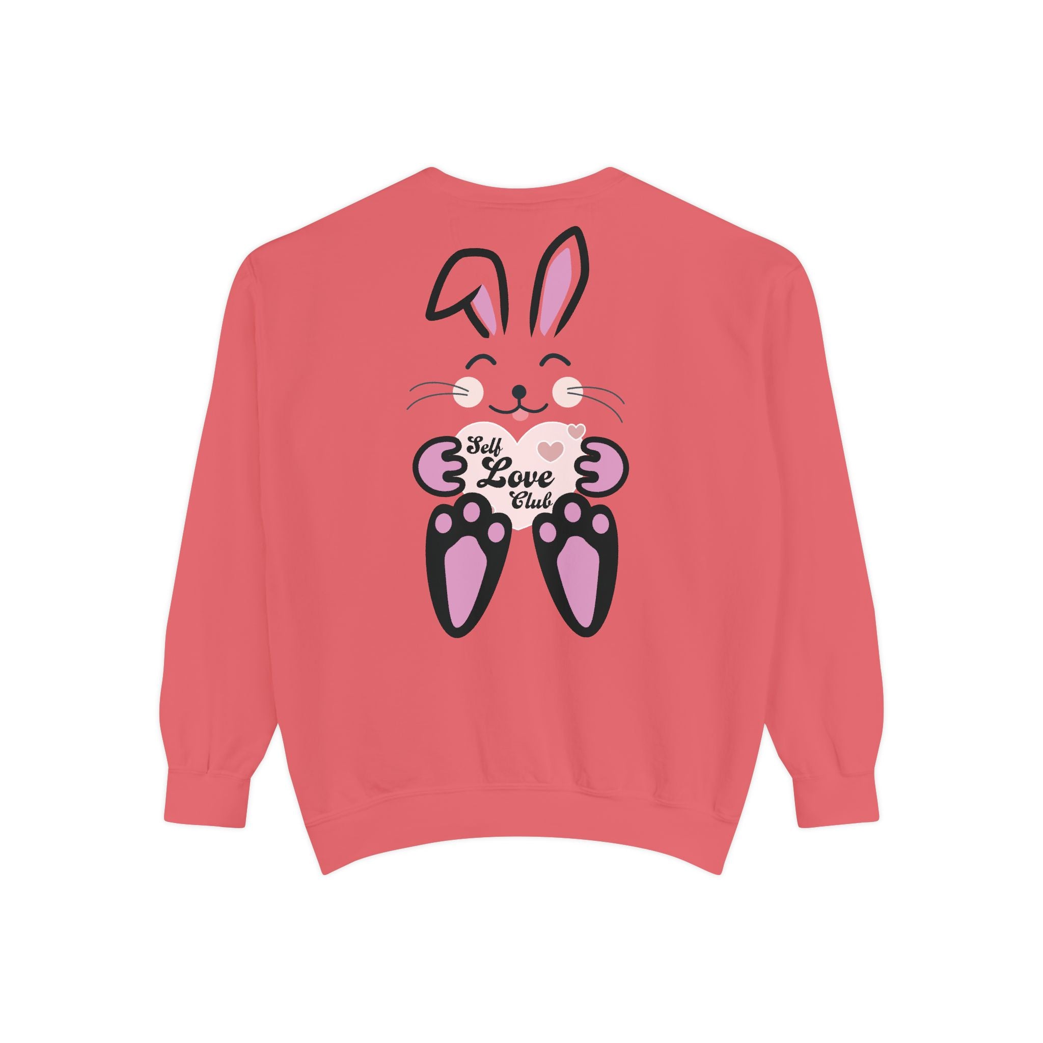 Kawaii Rabbit Face Unisex Sweatshirt, Self Love Club, Cute Jumper, Pastel Bunny Shirt, Cozy Pullover, Gift for Rabbit Lovers