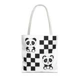 Kawaii Pandas Chessboard Tote Bag