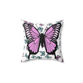 Butterfly Pink Pillow, Home Decor Throw Cushion, Girls Bedroom Decor, Square Accent Pillow, Gift for Her
