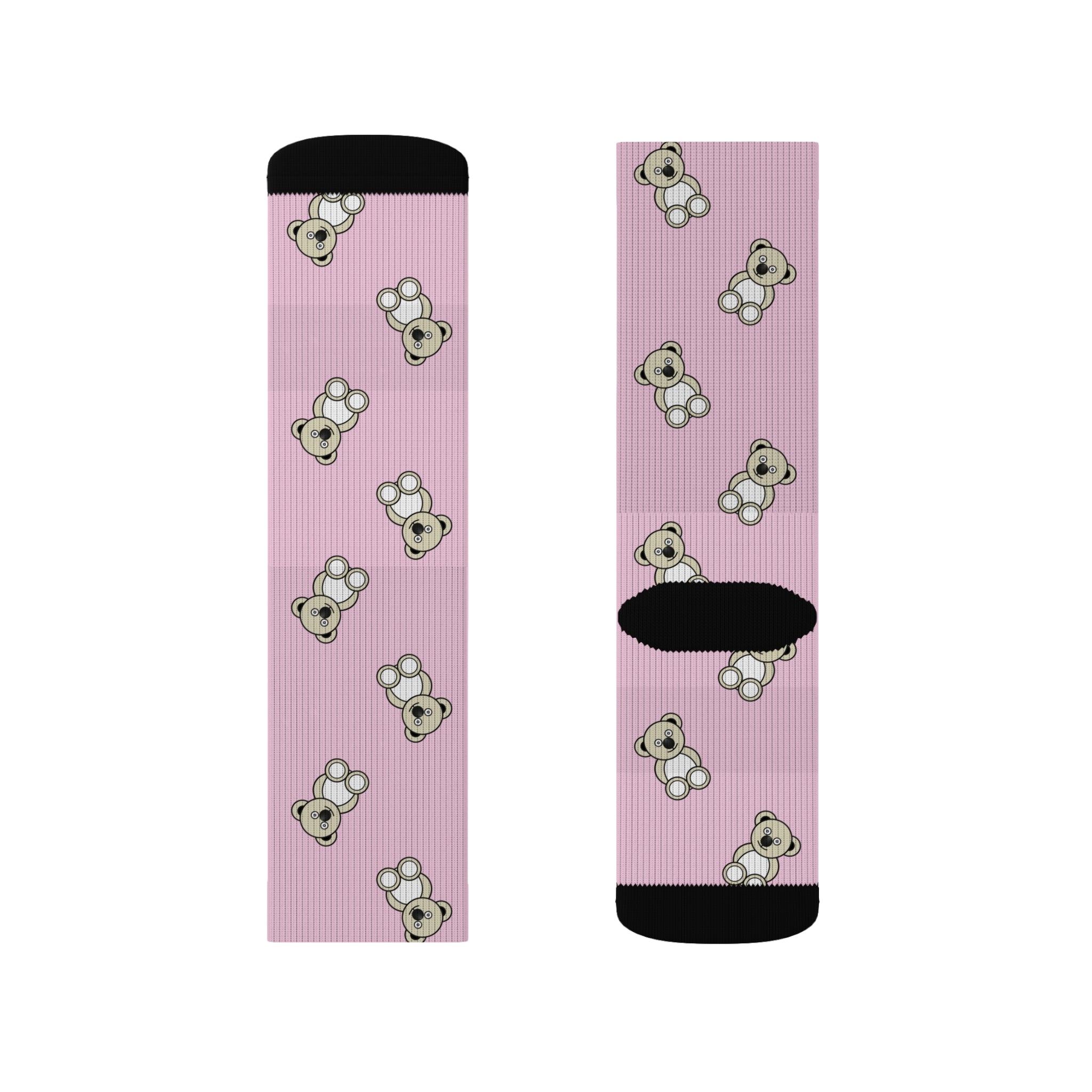 Cute Bears Sublimation Socks, Pink Animal Print, Cozy Winter Feet, Fun Statement Accessories, Unique Gift Ideas, Cute Bear Patterned Socks