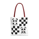 Kawaii Pandas Chessboard Tote Bag