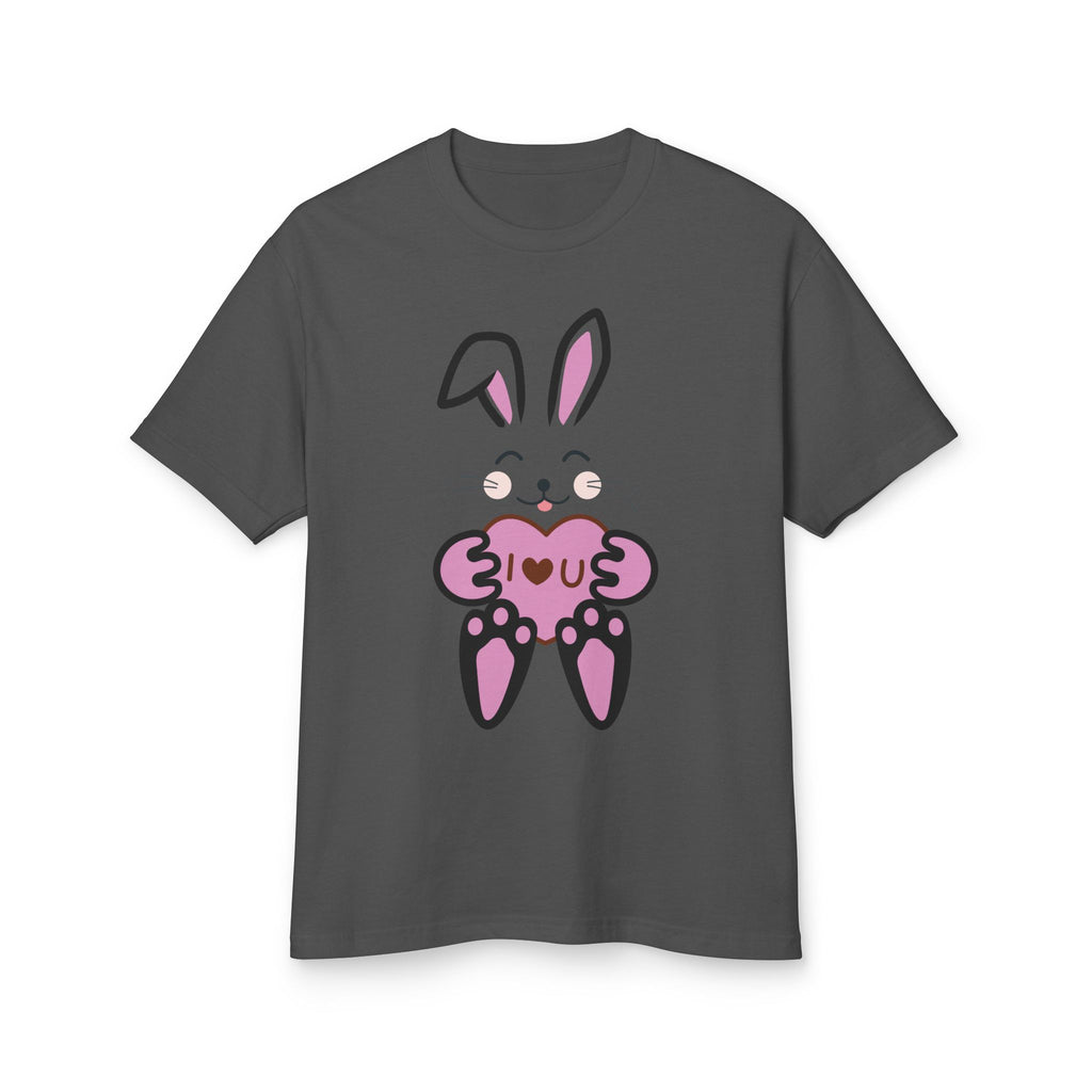 Rabbit With I Love You Heart Tee, Unisex T-Shirt, Animal Lover Gift, Cute Graphic Tee, Valentine's Day Shirt, Bunny Shirt