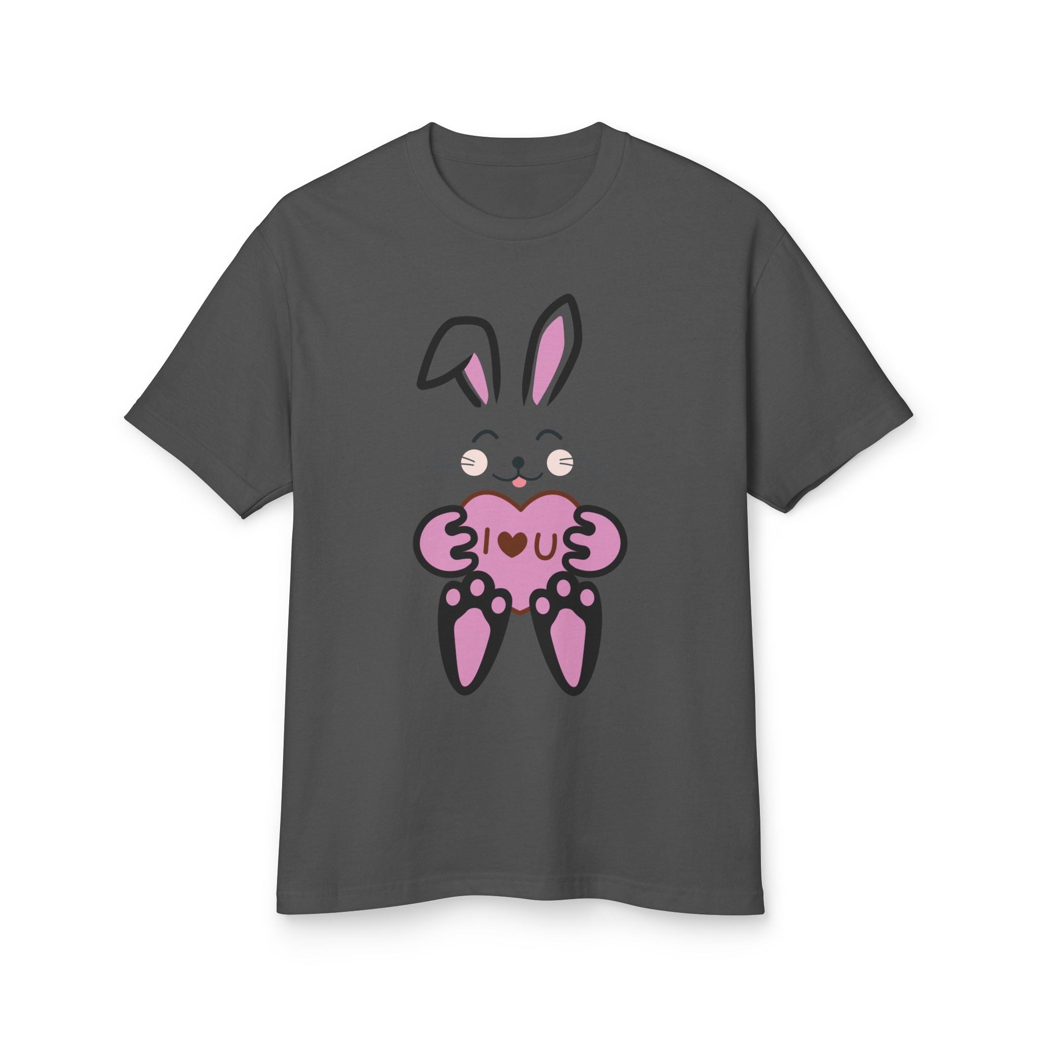 Rabbit With I Love You Heart Tee, Unisex T-Shirt, Animal Lover Gift, Cute Graphic Tee, Valentine's Day Shirt, Bunny Shirt