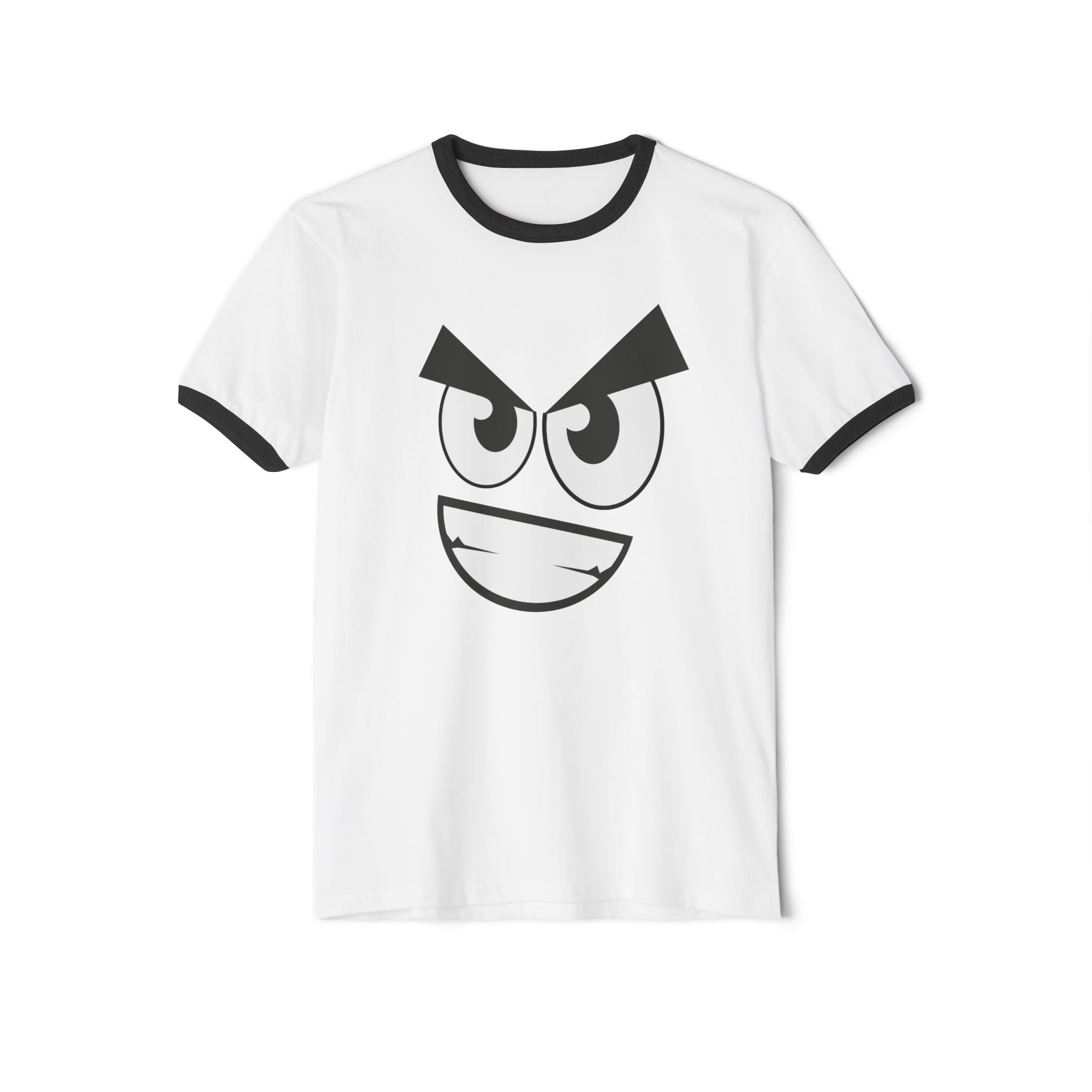 Sinister Smirk Ringer Tee - Evil Grin Goth T-Shirt