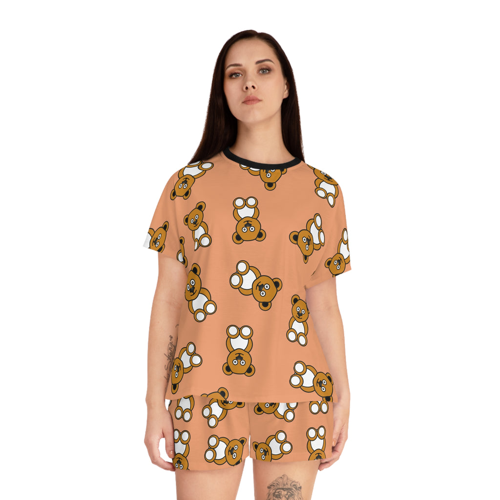 Cute Bears Pajama Set, Women's Sleepwear, Short PJs, Bear Lover Gift, Lounge Set
