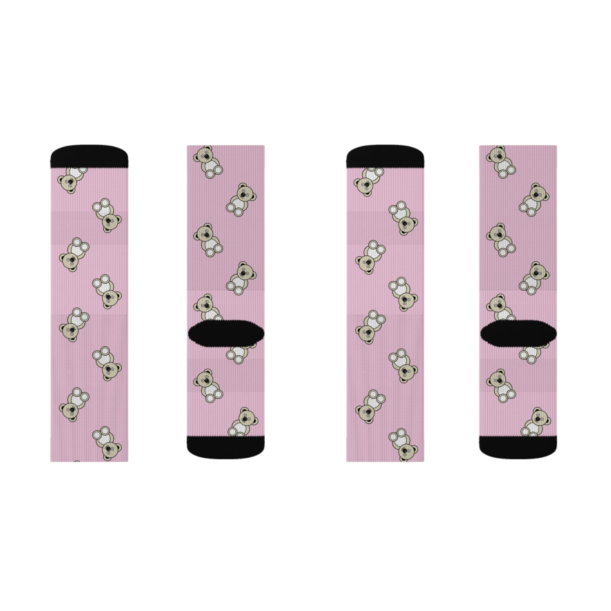Cute Bears Sublimation Socks, Pink Animal Print, Cozy Winter Feet, Fun Statement Accessories, Unique Gift Ideas, Cute Bear Patterned Socks