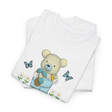 Garden Bear with Butterflies T-Shirt, Cute Bear Shirt, Nature Lover Tee, Botanical Garden Top, Wildlife Animal Unisex Tee