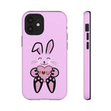 Rabbit With I Love You Heart iPhone Tough Cases, Bunny Phone Cover, Animal Lover Gift, Protective Case, Cute Rabbit Design