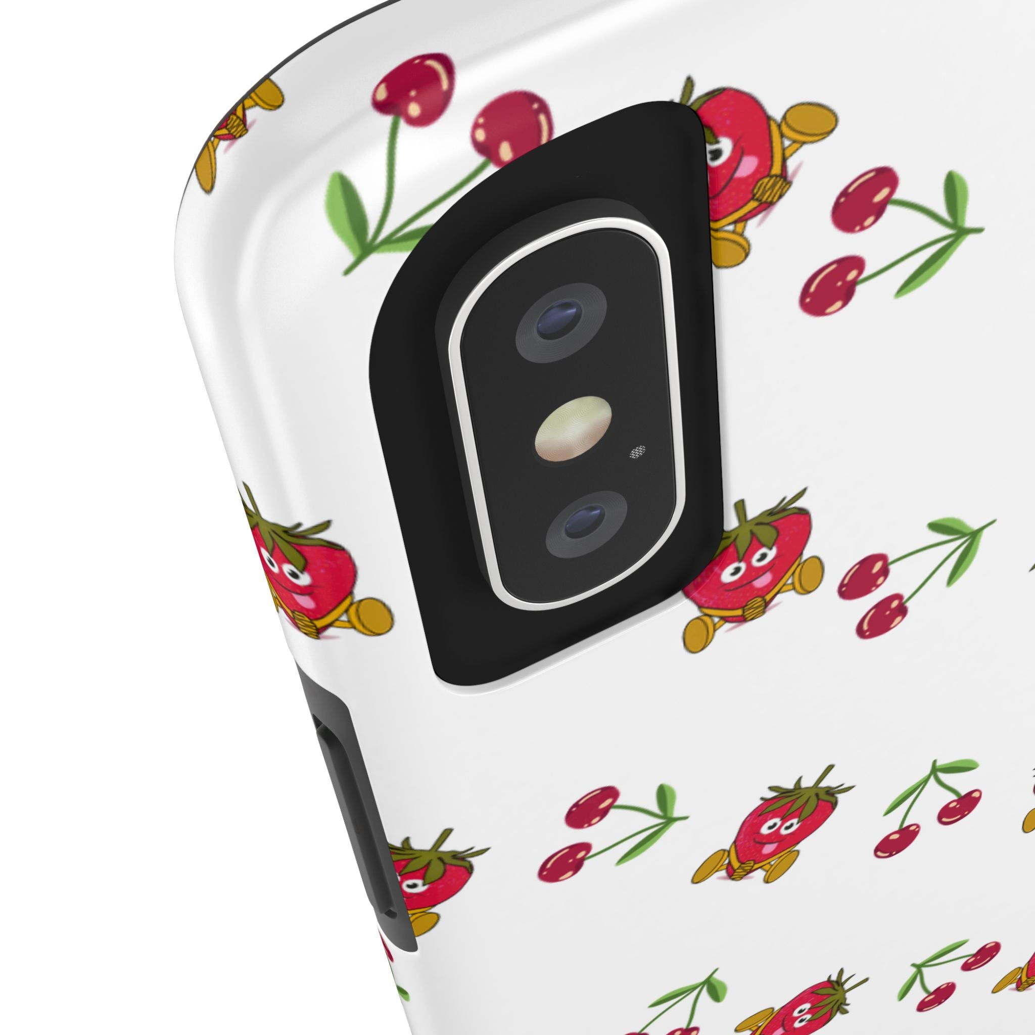 Fruit Patterned Phone Cases, Summer Fruits Phone Covers, Berry Print Tough Cases, Stylish Cell Phone Protectors, Red Fruits Phone