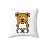 Cute Ochre Bear Spun Polyester Square Pillow