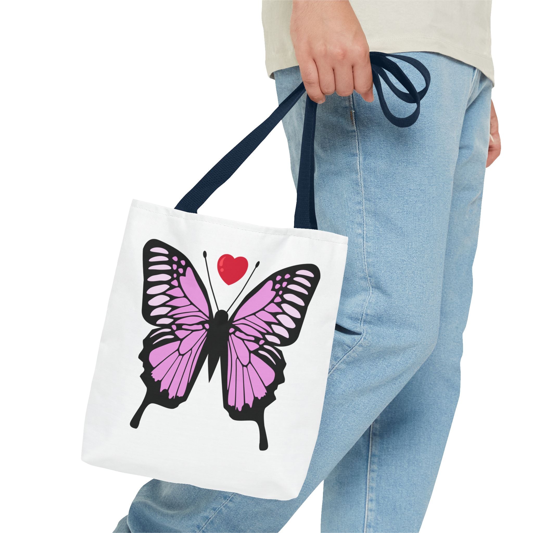 Pink Butterfly Tote Bag - Feminine Floral Design