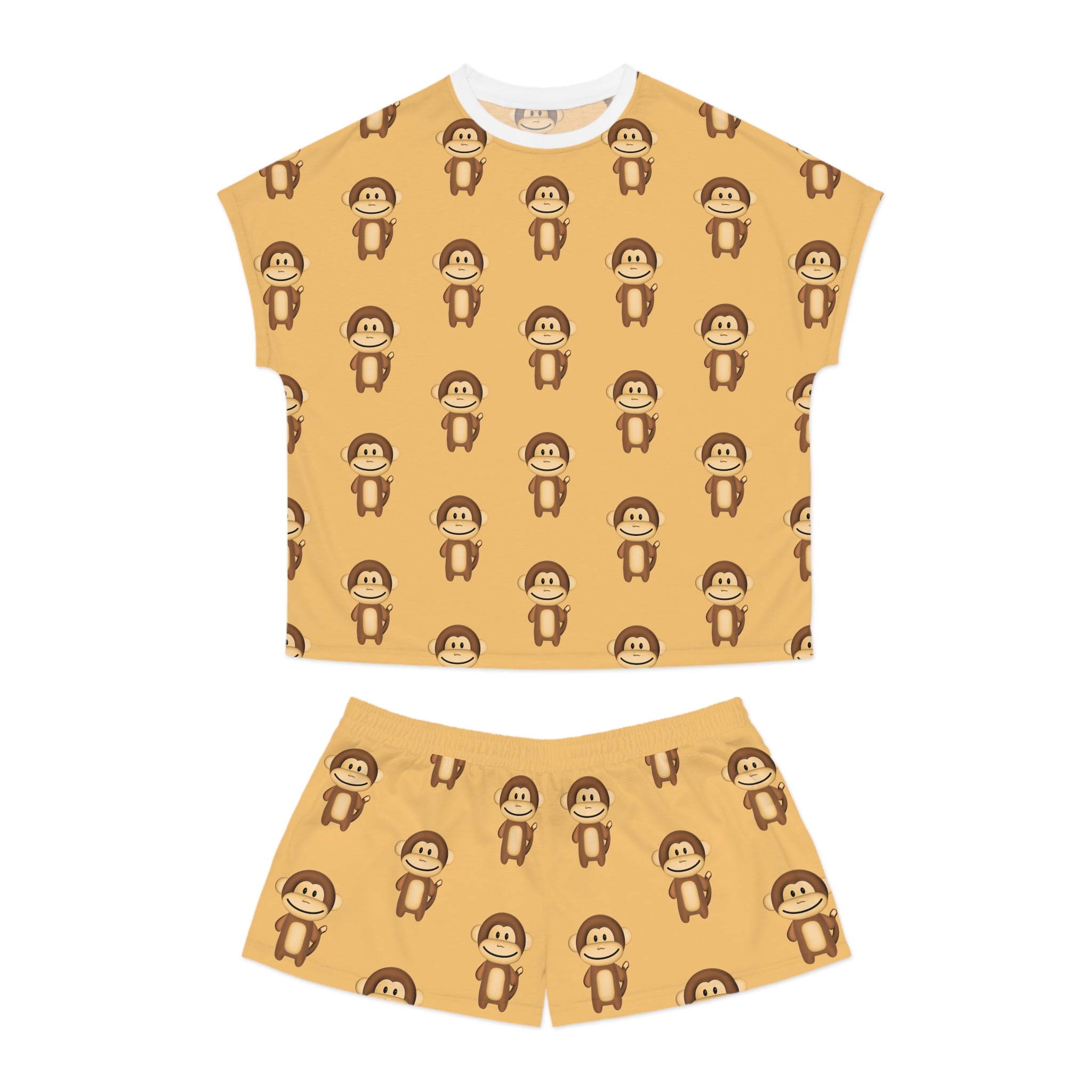 Cute Monkeys Short Pajama Set for Women - Comfy PJ's, Summer Sleepwear, Fun Lounge Wear, Funny Animal Print, Gift for Her