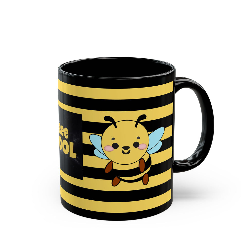 Bee Cool Mug, Bee Mug, Black Coffee Mug, Cute Bee Gift, Bee Lover Mug, Beekeeper Mug, Funny Bee Cup, 11oz, 15oz