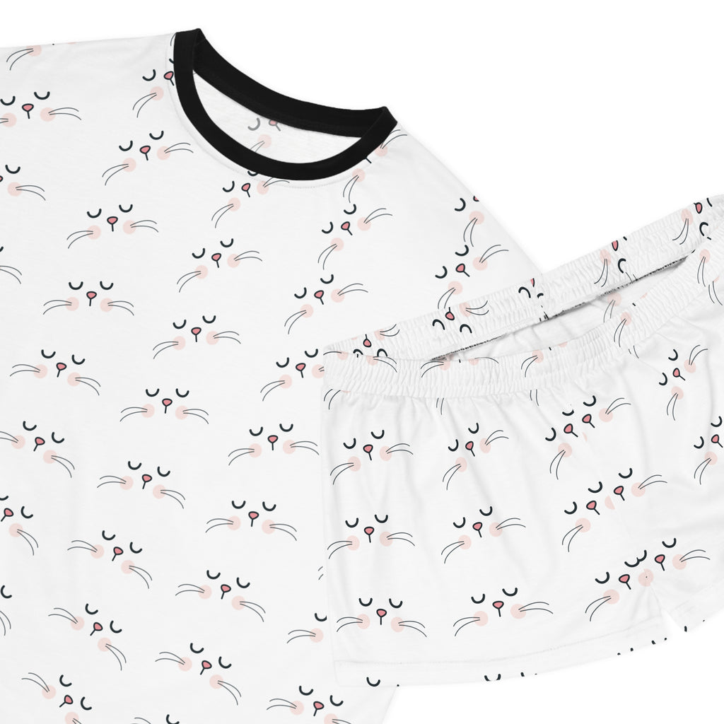 Sleepy Whiskers Pajama Set - Cute Pajama Set for Women - Short Pajamas - Sleepwear Set