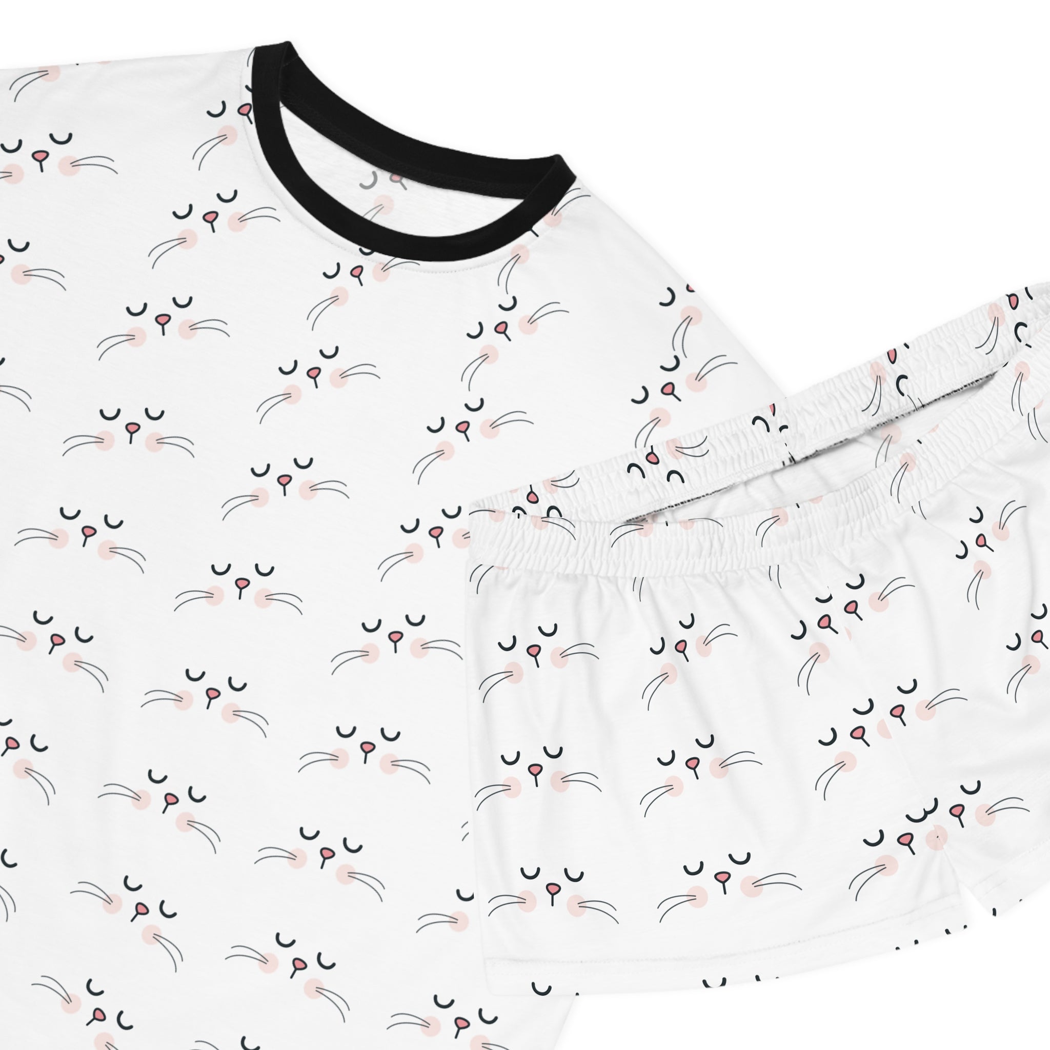 Sleepy Whiskers Pajama Set - Cute Pajama Set for Women - Short Pajamas - Sleepwear Set
