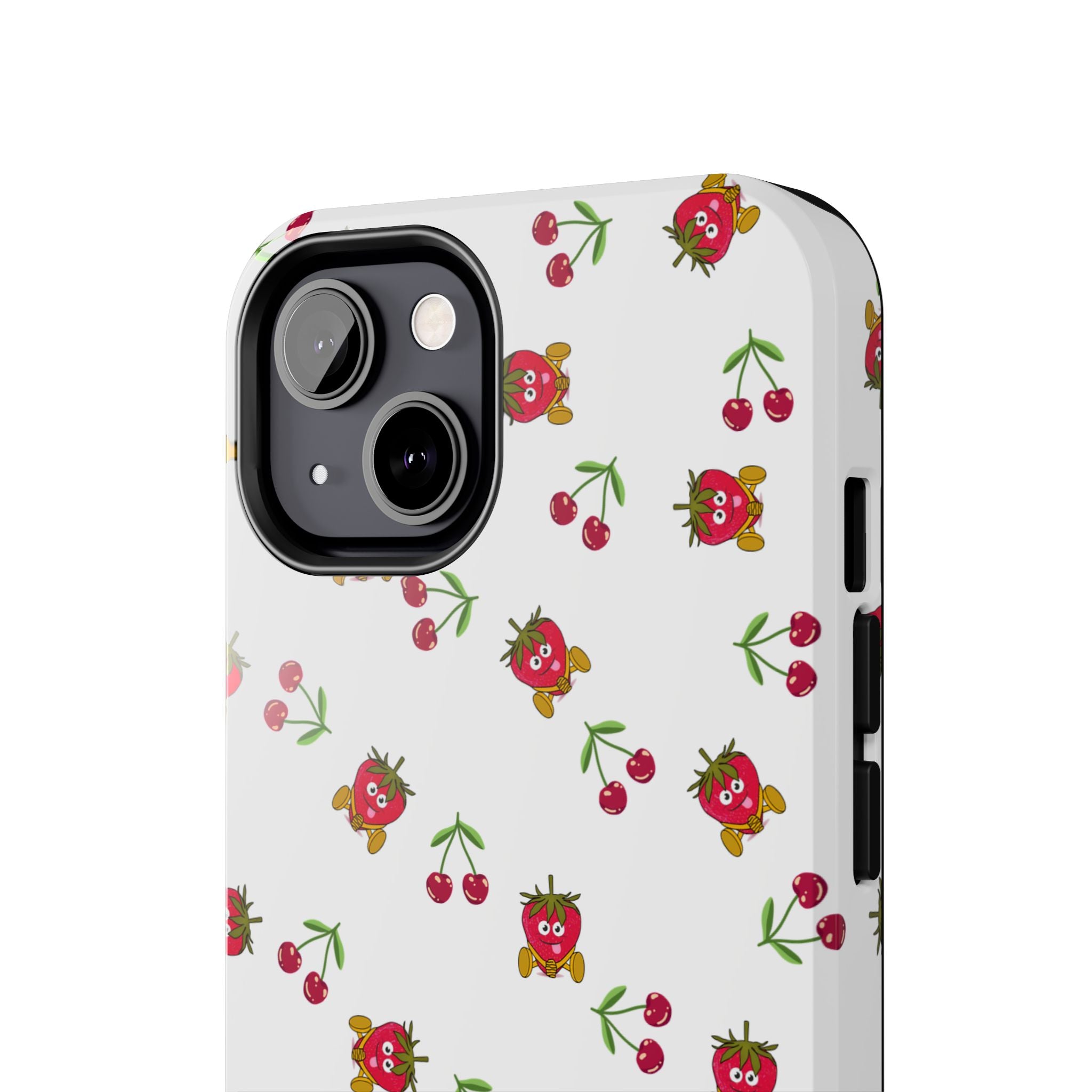 Fruit Patterned Phone Cases, Summer Fruits Phone Covers, Berry Print Tough Cases, Stylish Cell Phone Protectors, Red Fruits Phone