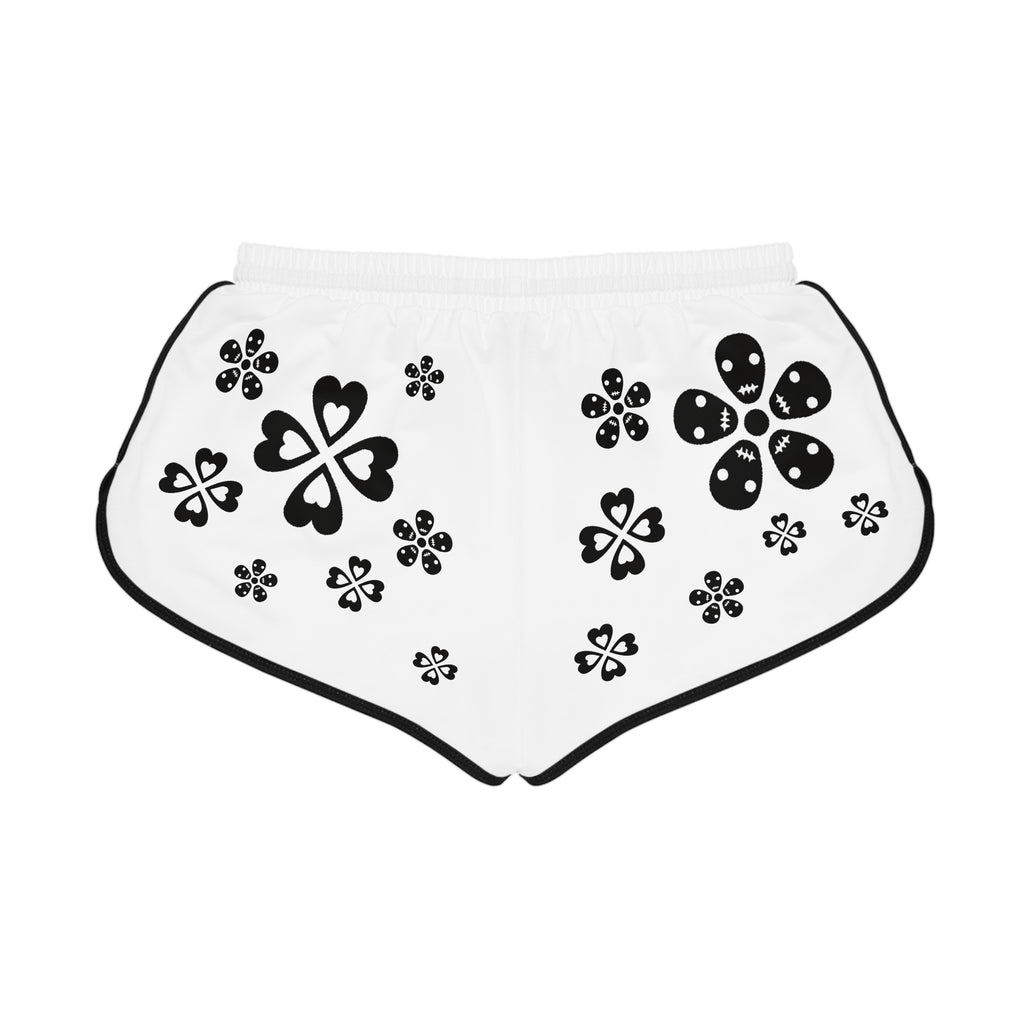 Black Flowers Women's Relaxed Shorts