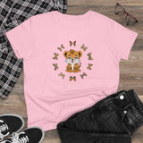 Kawaii Tiger in Butterflies Circle Tee, Women's Clothing, Cute Animal Graphic Shirt, Short Sleeve Top, Casual Wear