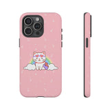 Kawaii Cat Rainbow Tough Cases, Cute Kitty Phone Cover, Protective Phone Case, Adorable Cat Lover Gift, Fun Rainbow Cat Phone Accessories