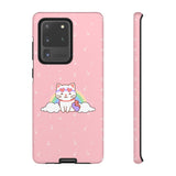 Kawaii Cat Rainbow Tough Cases, Cute Kitty Phone Cover, Protective Phone Case, Adorable Cat Lover Gift, Fun Rainbow Cat Phone Accessories