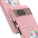 Kawaii Cat Rainbow Tough Cases, Cute Kitty Phone Cover, Protective Phone Case, Adorable Cat Lover Gift, Fun Rainbow Cat Phone Accessories