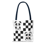 Kawaii Pandas Chessboard Tote Bag