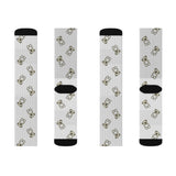 Cute Bears Pattern White Sublimation Socks