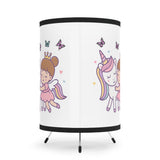 Tripod Lamp - Unicorn Princess Design - High-Res Printed Shade - US\CA Plug