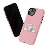 Kawaii Cat Rainbow Tough Cases, Cute Kitty Phone Cover, Protective Phone Case, Adorable Cat Lover Gift, Fun Rainbow Cat Phone Accessories