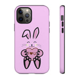 Rabbit With I Love You Heart iPhone Tough Cases, Bunny Phone Cover, Animal Lover Gift, Protective Case, Cute Rabbit Design