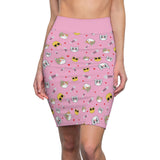 Cool Cats Pattern Pink Women's Pencil Skirt