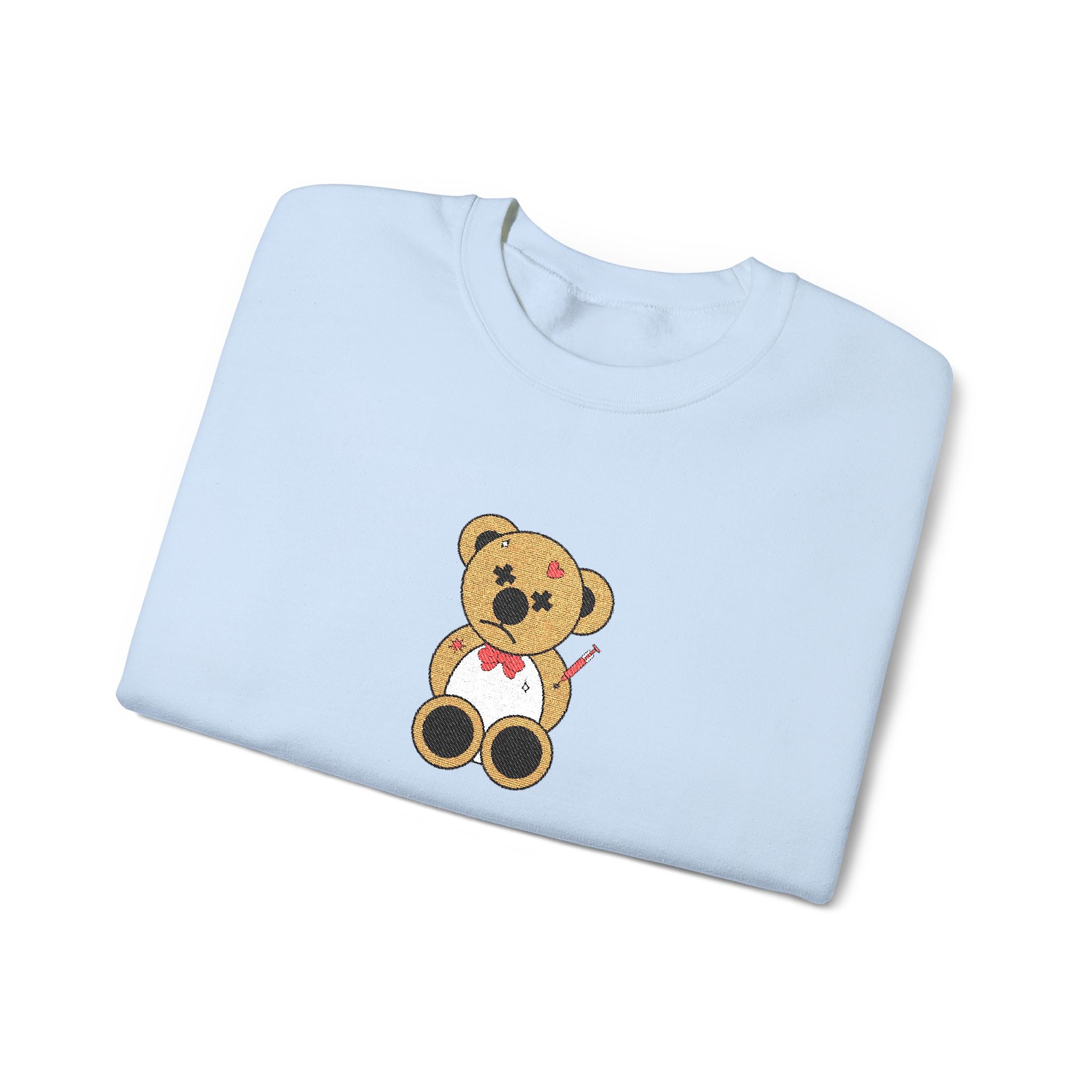 Embroidered Little Teddy Bear Crewneck Sweatshirt