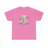 Garden Bear with Butterflies T-Shirt, Cute Bear Shirt, Nature Lover Tee, Botanical Garden Top, Wildlife Animal Unisex Tee