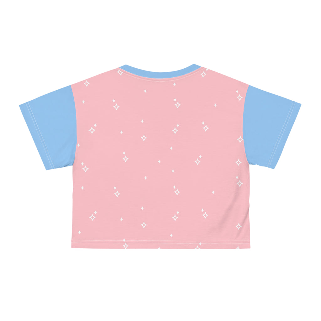 Kawaii Dogs and Rainbow Crop Tee for Dog Lovers, Cute Animals Shirt, Colorful Puppy Print Top, Women's Cropped T-Shirt, Graphic Tee for