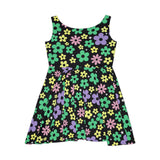 Floral Explosion Women's Skater Dress - Spring Flowers Fit and Flare Kawaii Dress - Blooming Garden Party Outfit
