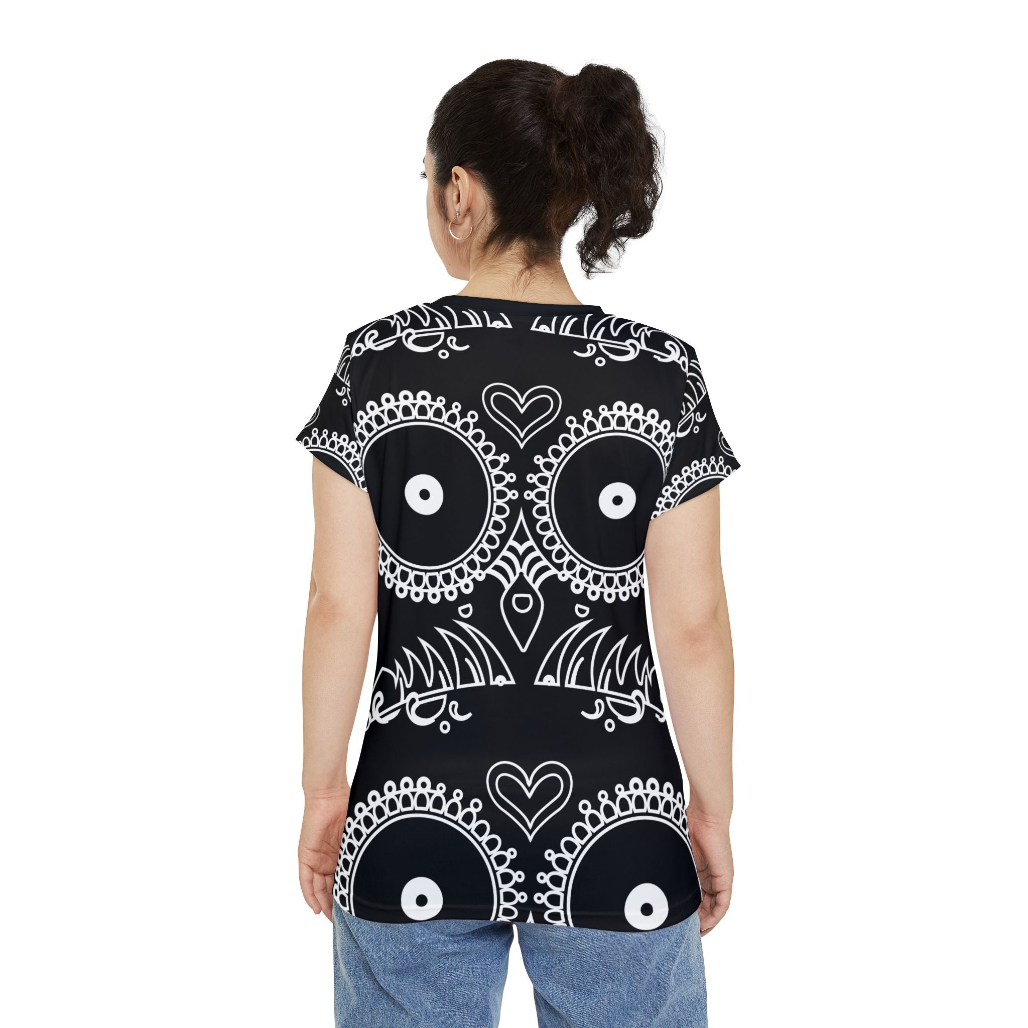 Skulls Women's Short Sleeve Shirt - Edgy Gothic Tee, Punk Rock Top, Alternative Fashion Blouse, Cool Skeleton T-Shirt, Rebel Clothing