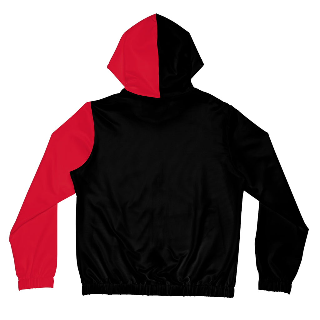 Kawaii Devil Full-Zip Hoodie, Red and Black Women's Sweatshirt